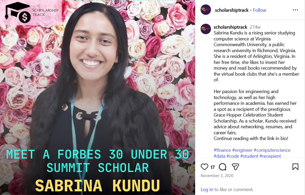 Scholarship Track Photo